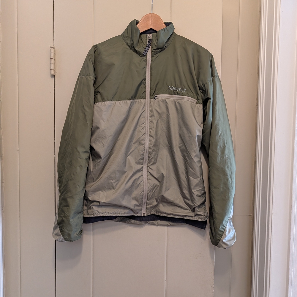 Marmot Men's Green and Khaki Zip Up Jacket